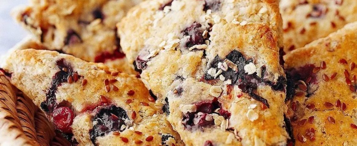 Blueberry Scones with Flax & Hemp Seeds